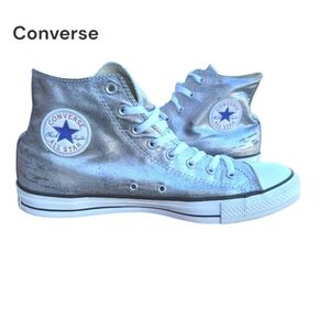 Converse All Star Chuck Taylor Silver Metallic High Top Sneaker Athletic Men 13